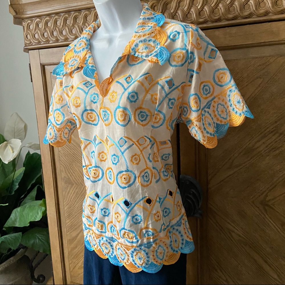 Bundle Vintage handmade floral print tunic  tops - Picture 5 of 14